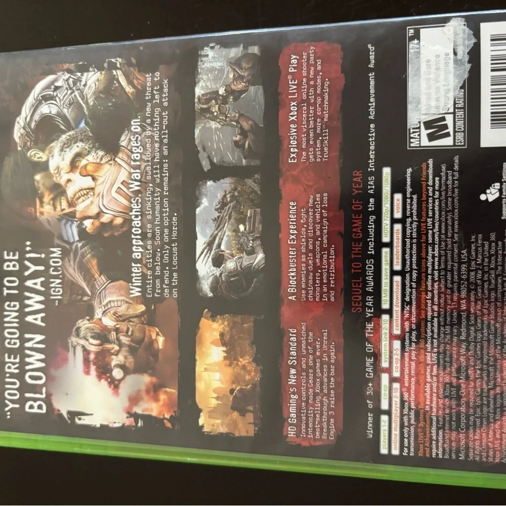 Gears of War 2 (Microsoft Xbox 360, 2008)